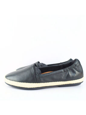 Fitflop Siren Leather Espadrilles Flat Shoes Black Size 5- 0298
